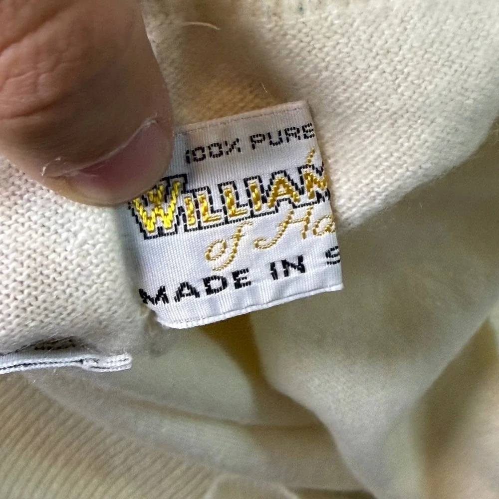 William Lockie Turtleneck Sweater Womens S Cream‎ Excellent Cashmere Scotland